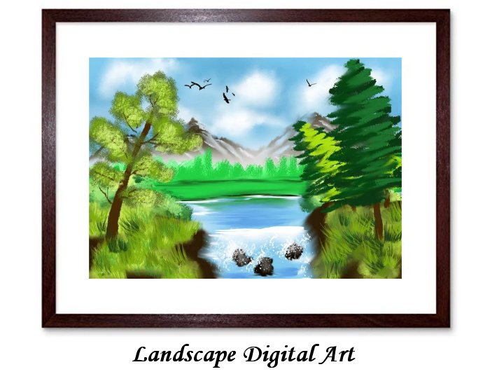 Landscape Digital Art Framed Print